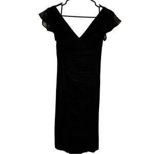 White House Black Market Instantly Slimming Ruched Sheath Black Dress Size 00